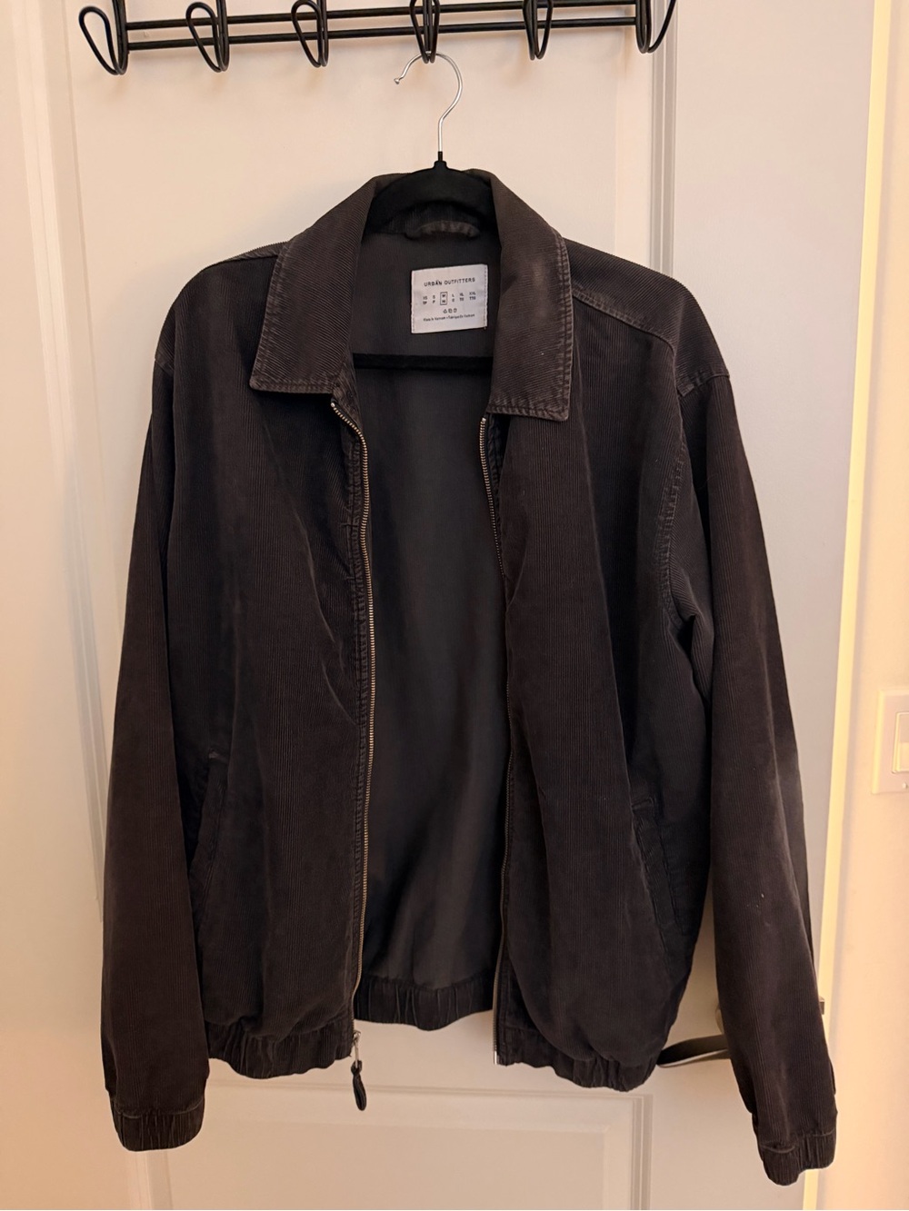 Urban Outfitters Black Corduroy Bomber Jacket